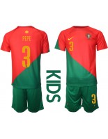 Portugali Pepe #3 Kotipaita Lasten MM-kisat 2022 Lyhythihainen (+ shortsit)